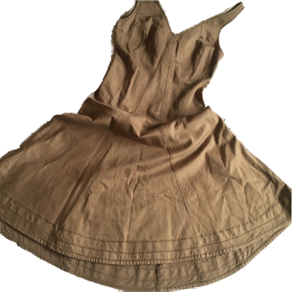 9) UNITED COLORS OF BENETTON Khaki corset dress cottage core Sz. M